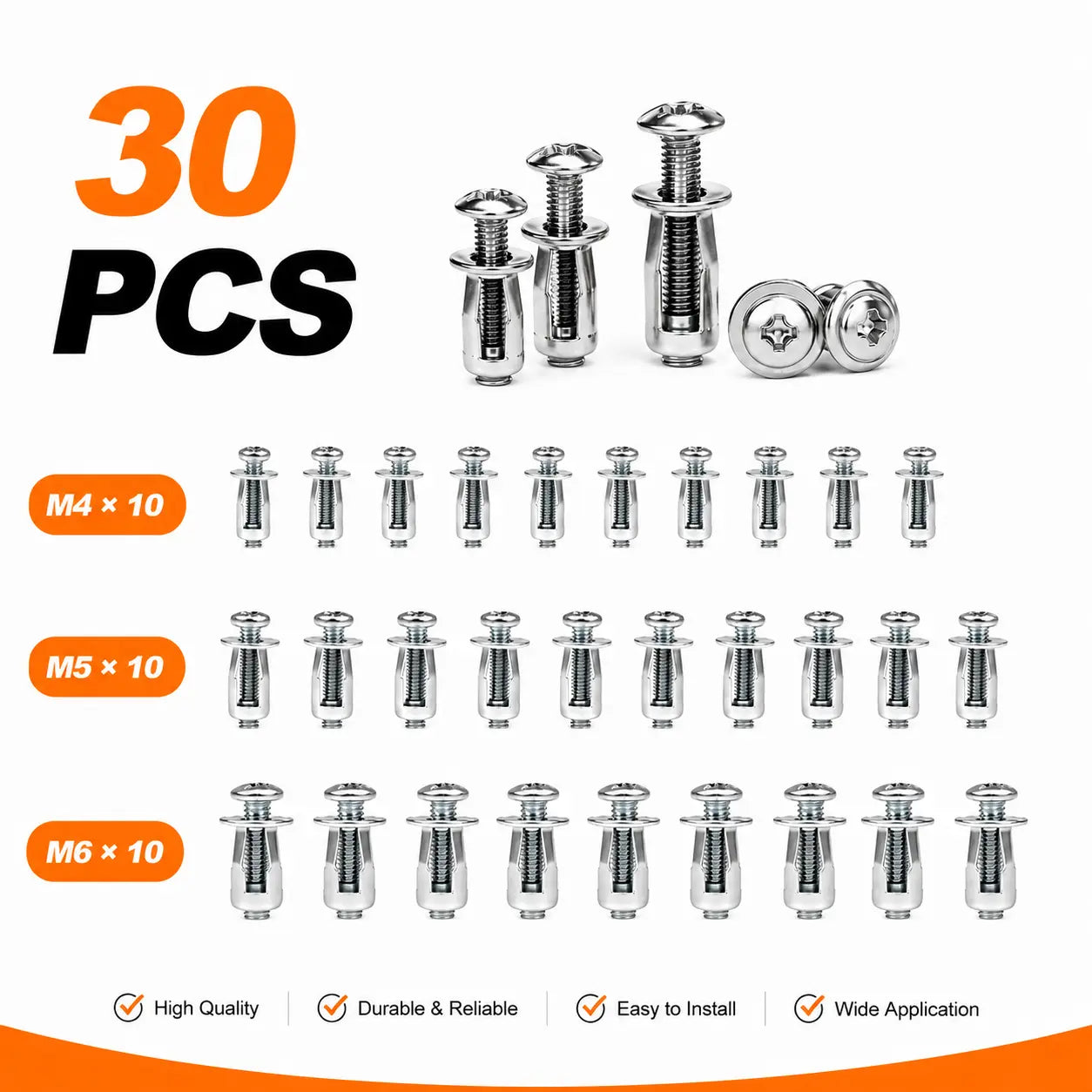 💥Huge Savings 49% OFF｜Carbon Steel Button Rivet Locking Nuts Set, M4/M5/M6 Assorted Sizes, Durable Hardware for Panel Fixing & Metal Repair