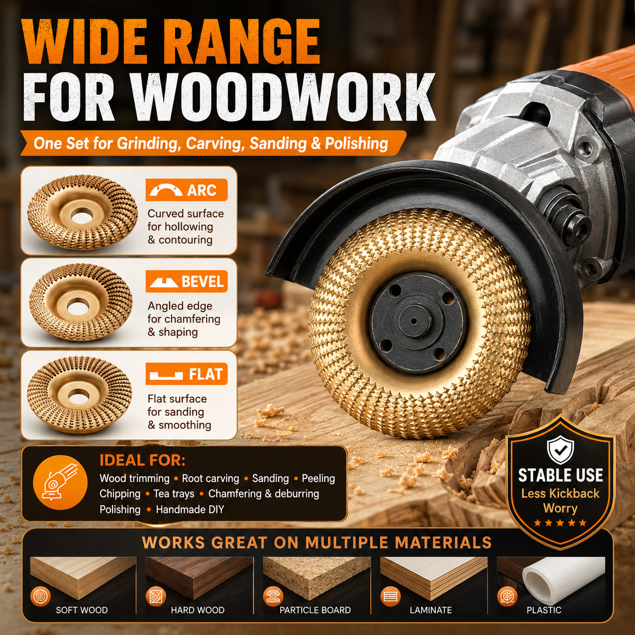 🪵Heavy-Duty Wood Carving Disc Set (3PCS)
