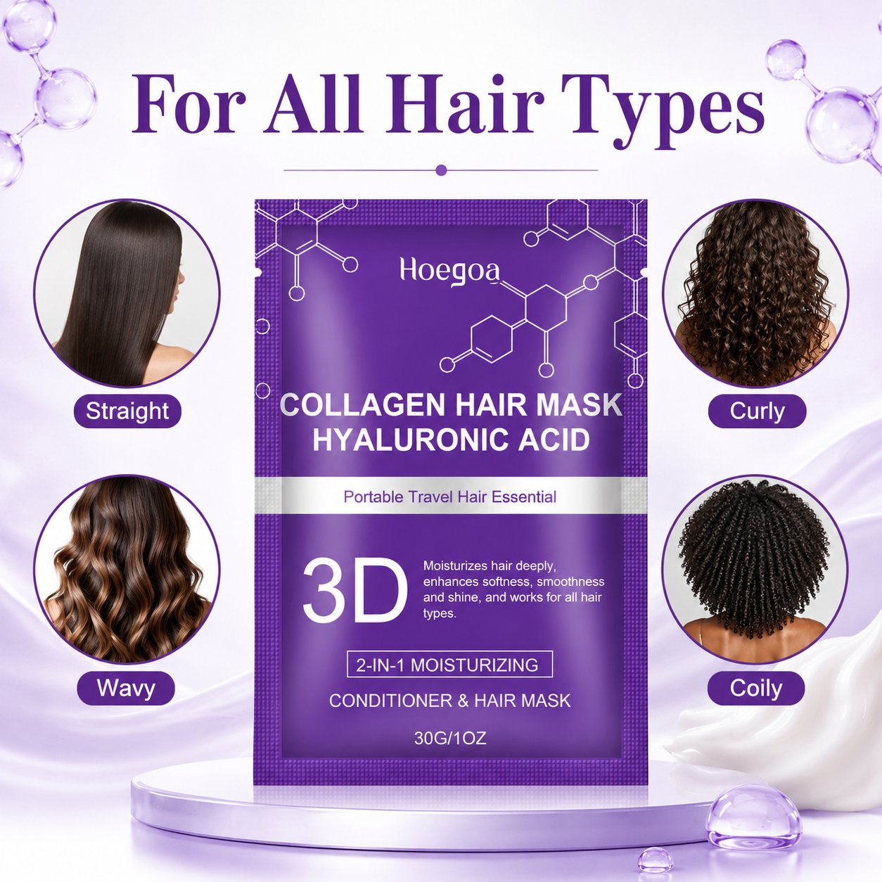 Collagen & Hyaluronic Acid 2-in-1 Hair Mask/Conditioner Sachet