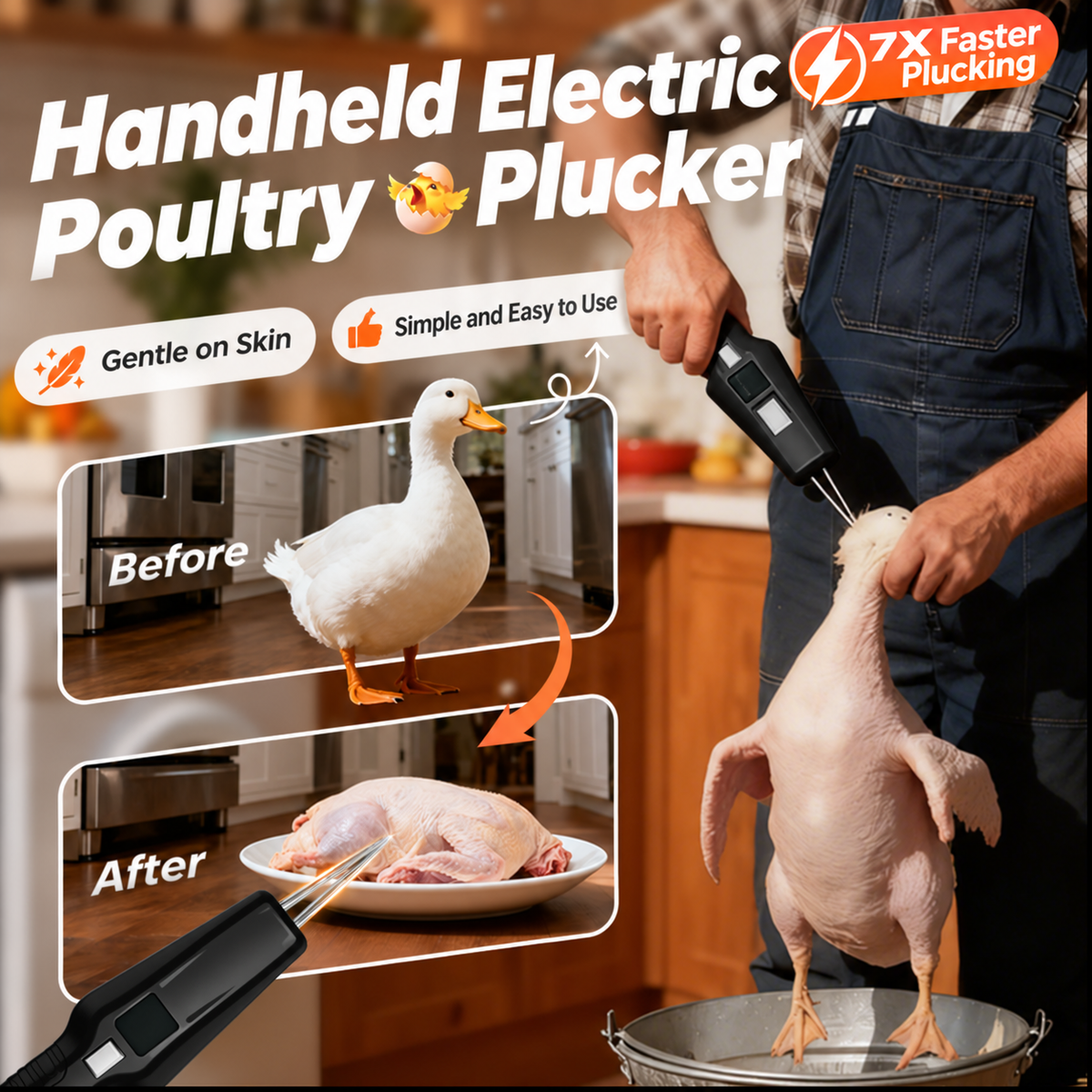 🦆🔥2026's best-selling products 🔥🐓 Poultry electric plucker - easy plucking, saves time and energy!