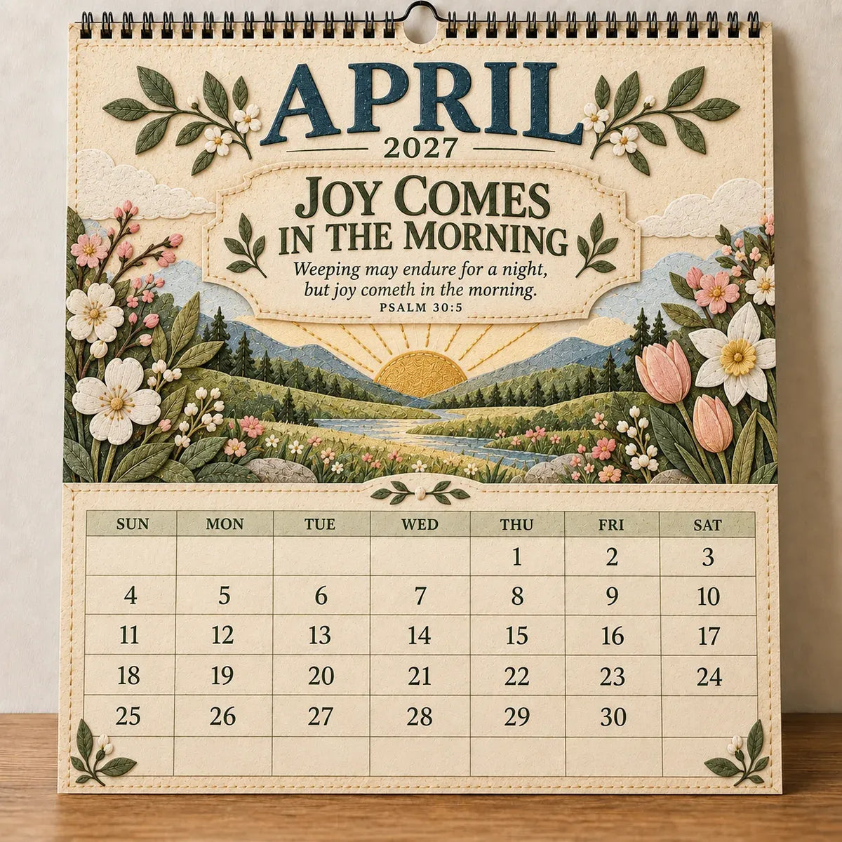 ✝️ 2027 Psalms Wall Calendar | Monthly Scripture & Christian Artwork