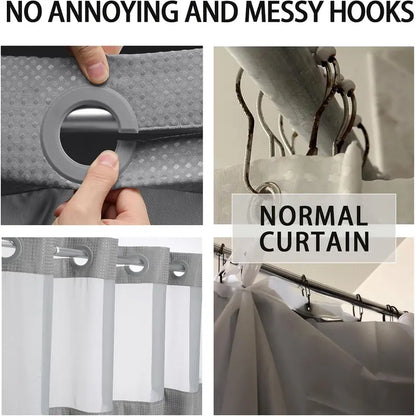 No Hook Shower Curtain