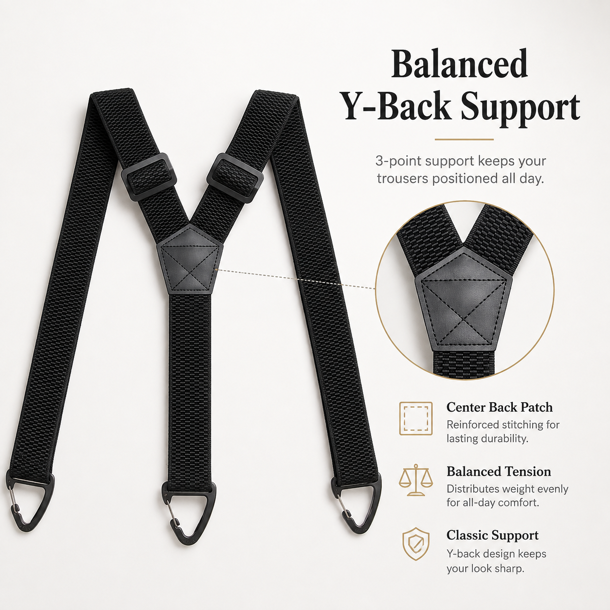 ⏰Men's X-Back Suspenders with Hook Clips