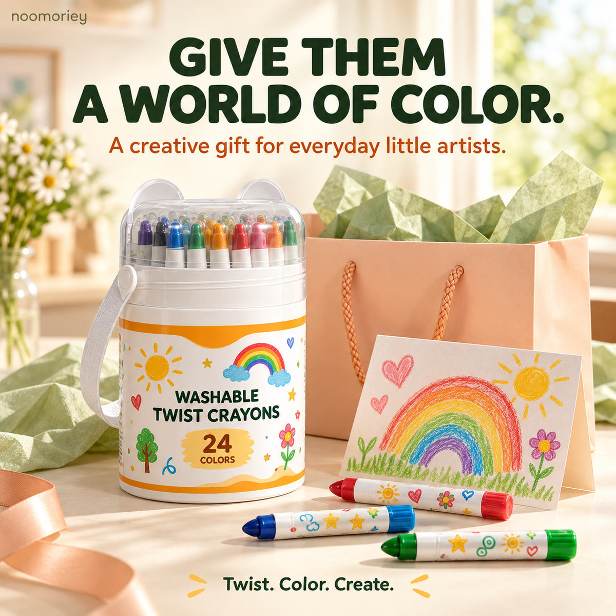 Noomoriey™ Washable Twist Crayons