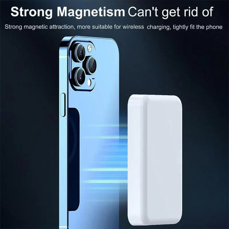 5000mAh Magnetic Power Bank for iPhone 12–17 Series, Works Best with MagSafe Case or No Case