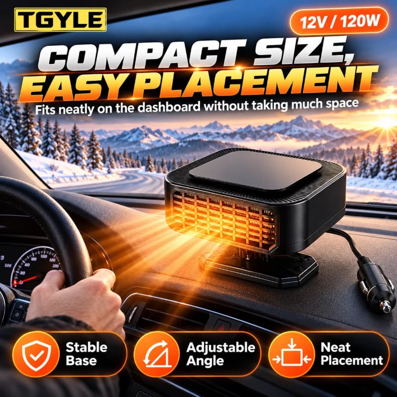 🔥HOT SALE🔥Portable Car Heater Defroster with 360-Degree Rotating Base