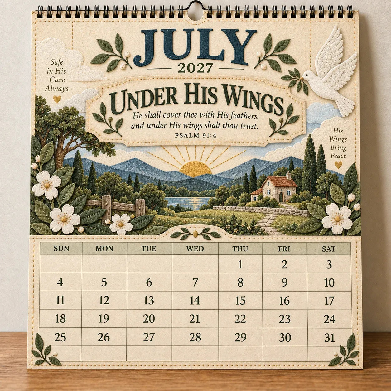 ✝️ 2027 Psalms Wall Calendar | Monthly Scripture & Christian Artwork