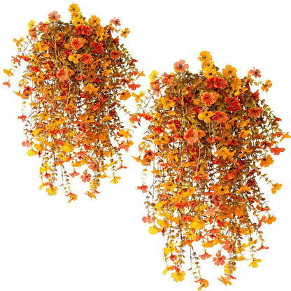 🌷 Outdoor Cascading Daisy & Eucalyptus Flowers – UV Resistant Faux Hanging Blooms✨