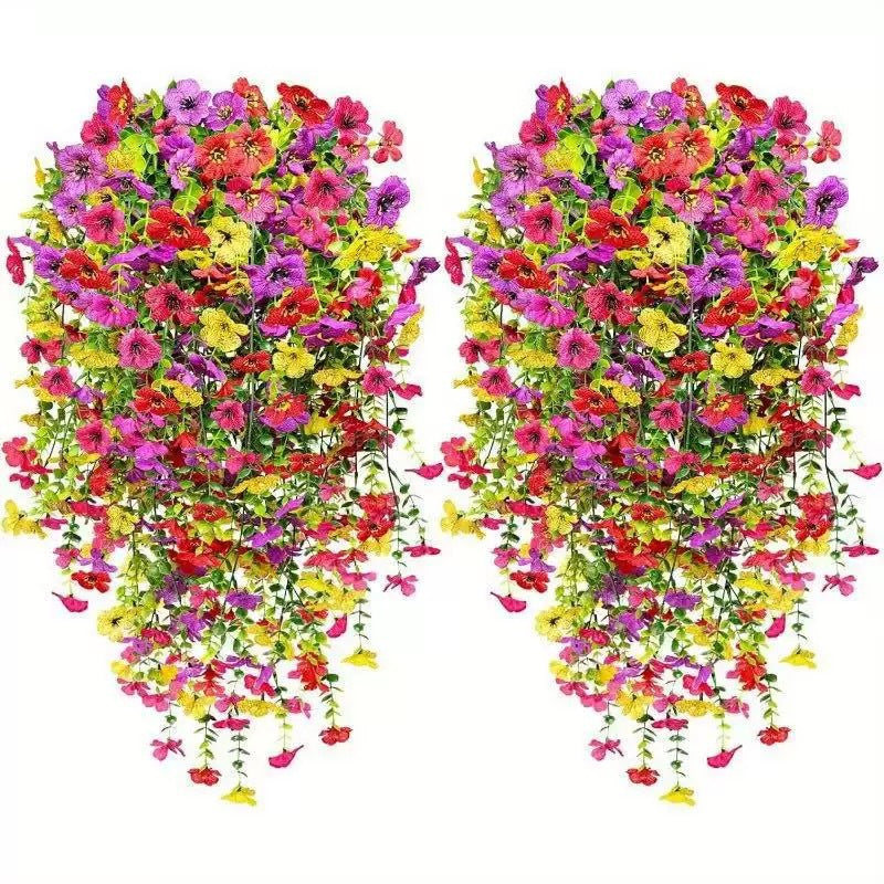 🌷 Outdoor Cascading Daisy & Eucalyptus Flowers – UV Resistant Faux Hanging Blooms✨