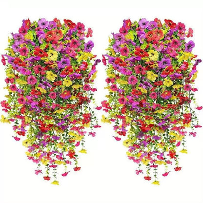 🌷 Outdoor Cascading Daisy & Eucalyptus Flowers – UV Resistant Faux Hanging Blooms✨