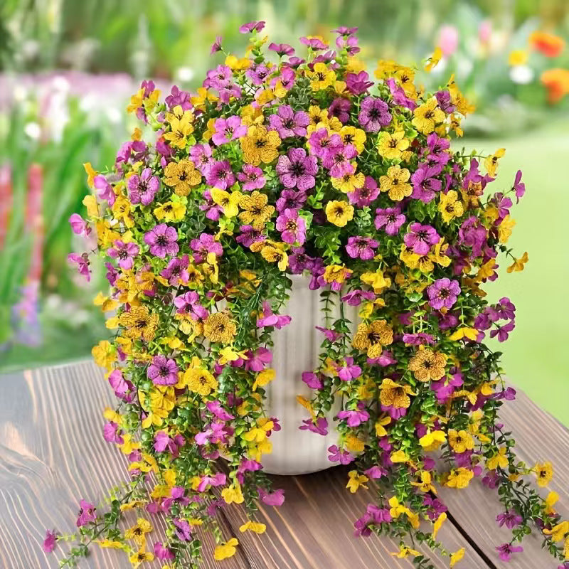 🌷 Outdoor Cascading Daisy & Eucalyptus Flowers – UV Resistant Faux Hanging Blooms✨