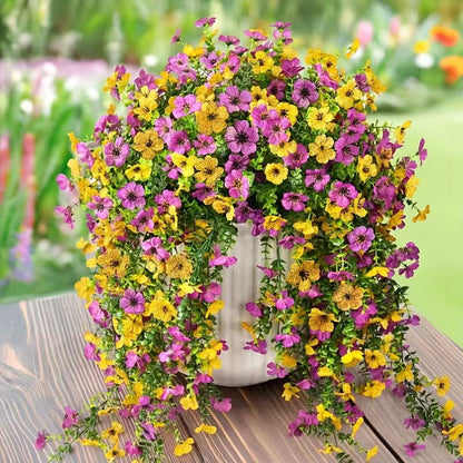 🌷 Outdoor Cascading Daisy & Eucalyptus Flowers – UV Resistant Faux Hanging Blooms✨