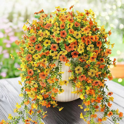 🌷 Outdoor Cascading Daisy & Eucalyptus Flowers – UV Resistant Faux Hanging Blooms✨