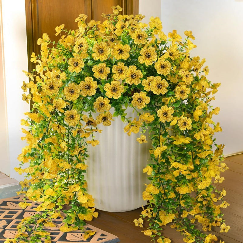 🌷 Outdoor Cascading Daisy & Eucalyptus Flowers – UV Resistant Faux Hanging Blooms✨