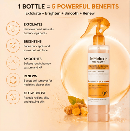 Dr. Melaxin PEEL SHOT 99% Kojic Acid + Turmeric Body Exfoliating Spray