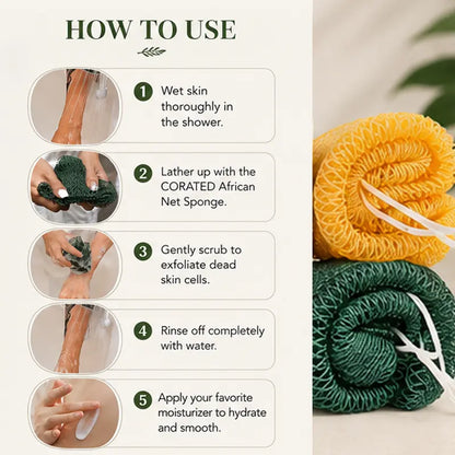 4 - PACK African exfoliating net Sponge