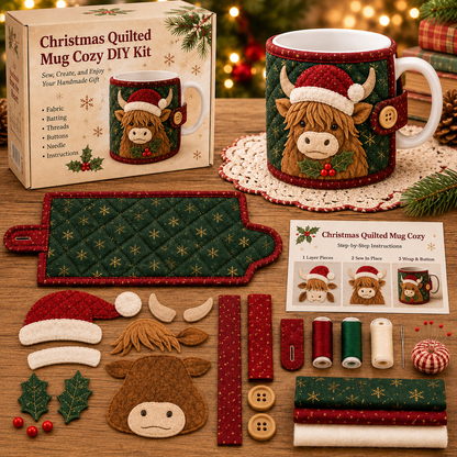 🎄☕️DIY Christmas Mug Cozy Sewing Kit🧵 – Create Your Own Festive Mug Cover✨❤️Add Cozy Holiday Charm to Your Favorite Mug🎉