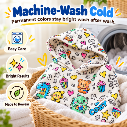 ✨Cozy Coloring Hoodie for Kids & Adults-Wear Your Own Artwork –