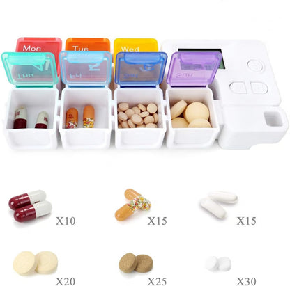 Noomoriey™ 7-Day Weekly Pill Box with Alarm Reminder👩‍⚕️🌈