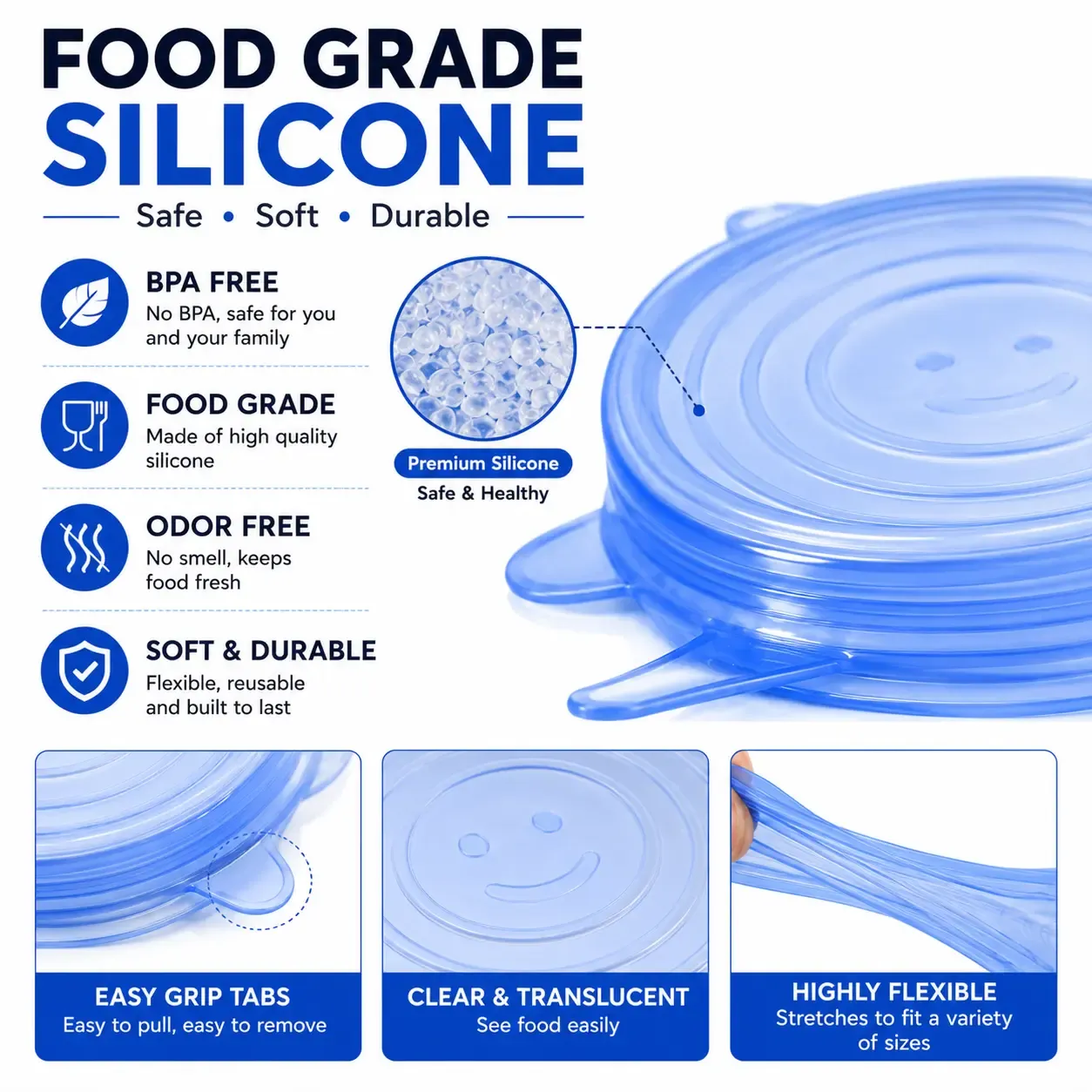 🍃 Silicone Stretch Lids – Ditch Plastic Wrap, Choose a Better Way