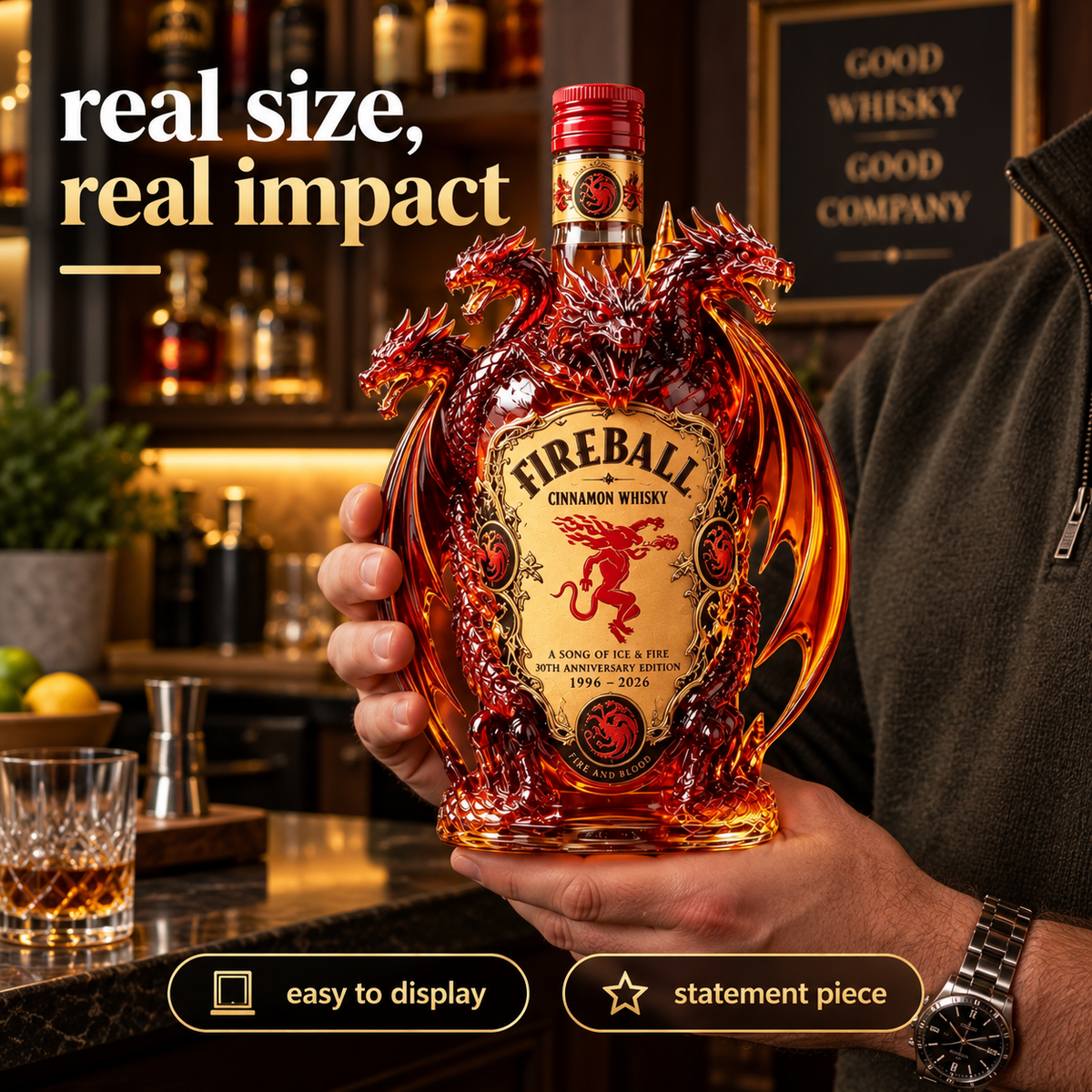 🐉🔥 Legendary Dragon Bar Decanter – Sculpted Collector Bottle for Home Bar & Gifting