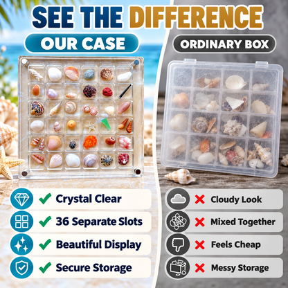 36-Grid Clear Acrylic Organizer Box for Small Collectibles ✨