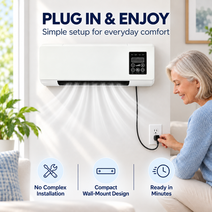 ❄️🔥 2-in-1 Wall-Mounted Cooling & Heating Unit – Remote Control