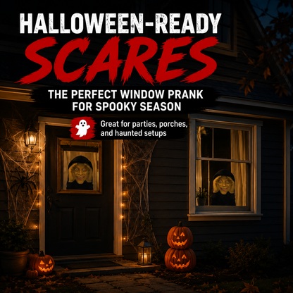 👻 Peeping Face Window Prank Prop – Realistic Halloween Suction Cup Scare Decoration