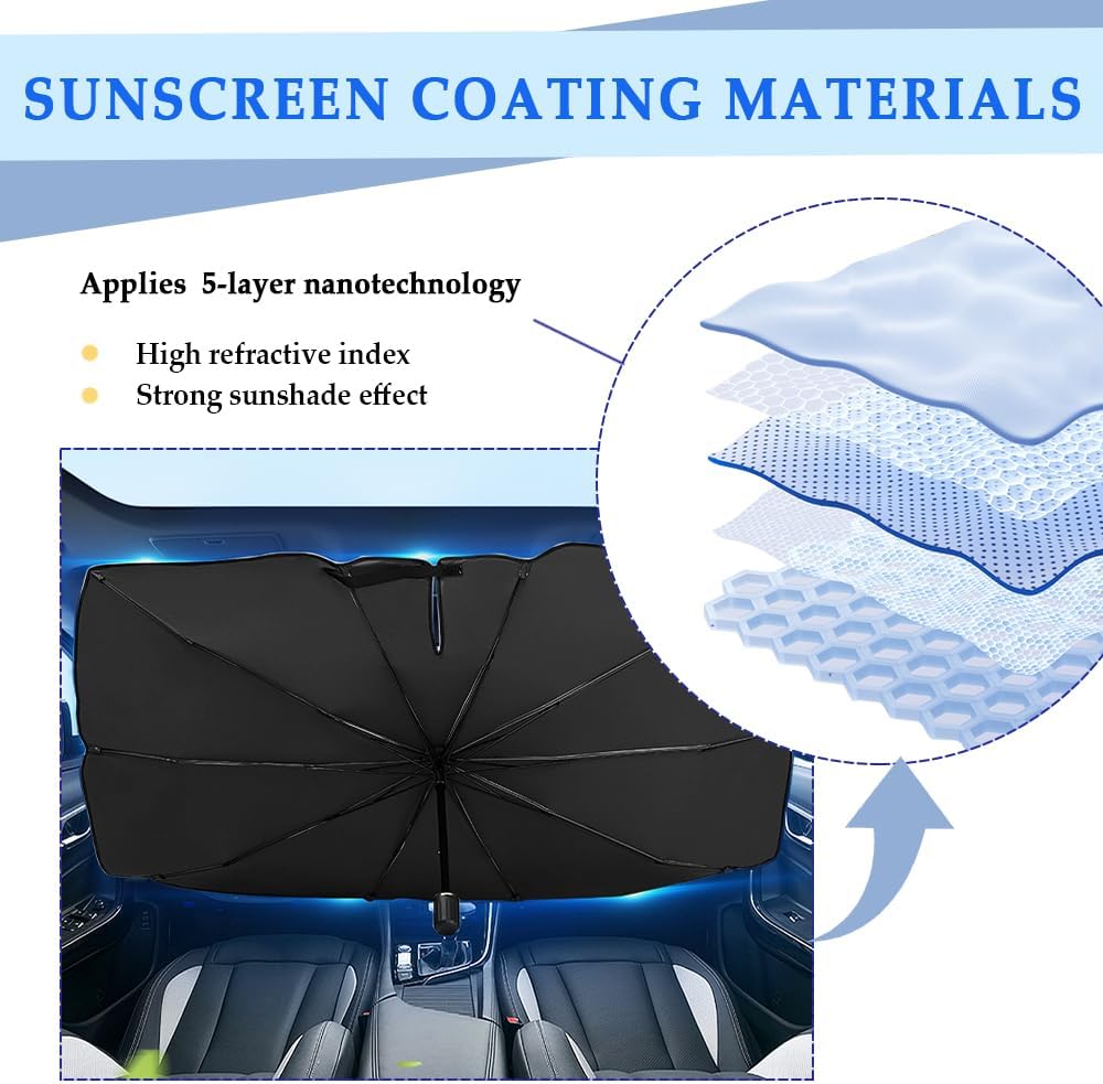🔥Limited-time offer - 2026 Upgraded Car Windshield Sun Shade Umbrella