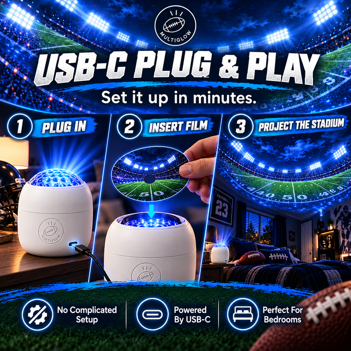 Football Stadium Room Projector – Turn Any Room Into Game Night