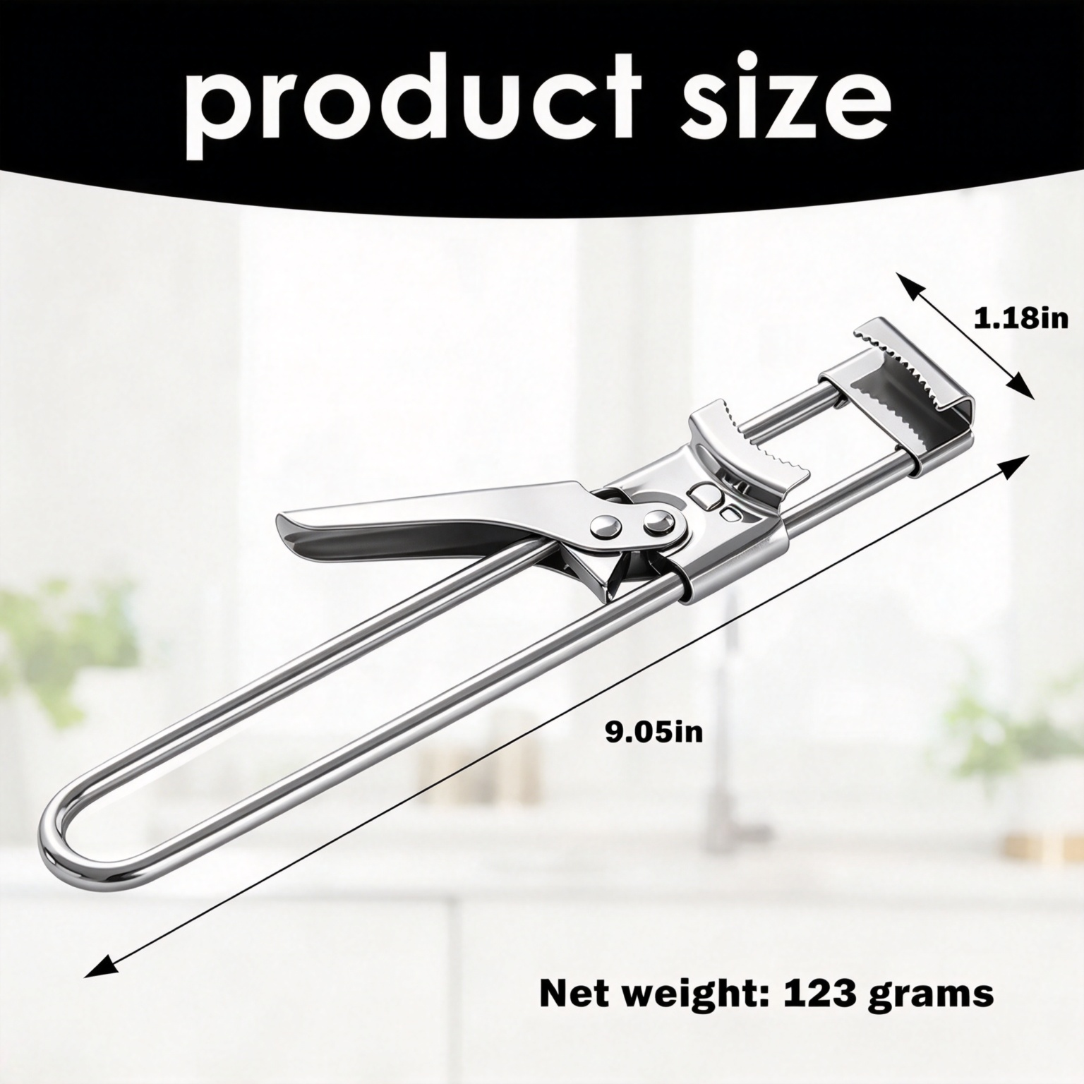 Adjustable stainless steel jar and bottle opener - product image 8