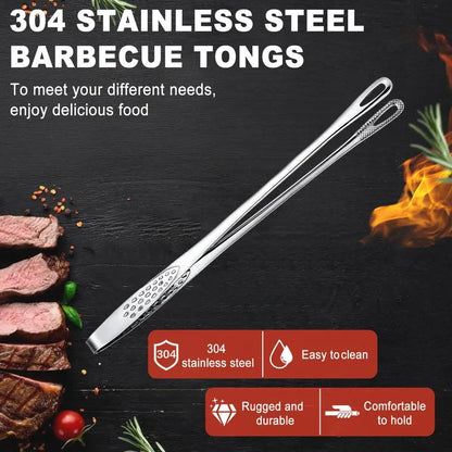 🍖 Stainless Steel BBQ Tongs – Heavy-Duty Grill Tool for Easy Flipping & Serving