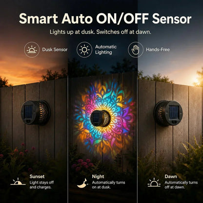 Solar Mandala Light – Stunning Pattern Projection / IP65 Waterproof / Auto On/Off