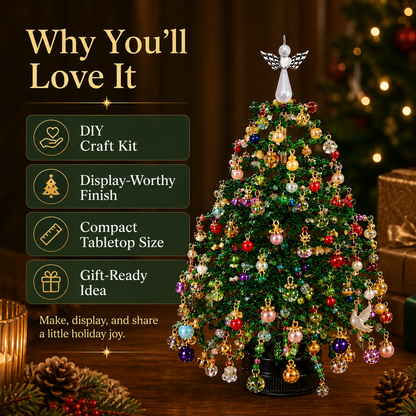 🎄 DIY Beaded Christmas Tree Craft Kit - Tabletop Holiday Decoration✨