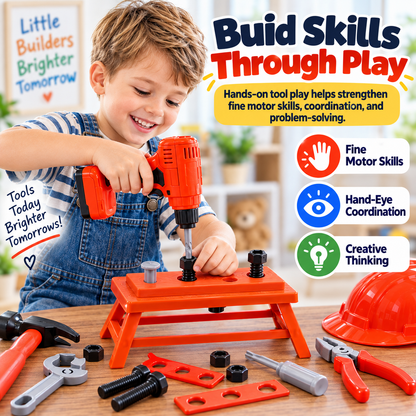 ⚡41PCS Kids Electric Drill Tool Set – Twist, Tighten, Build & Pretend