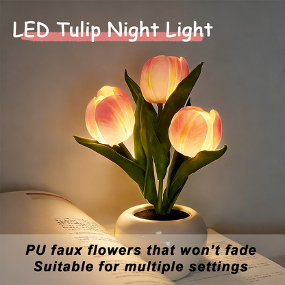 ✨FREESHIPPING🌷LED Night Light – Tulip Design with Vase