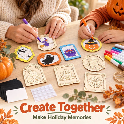 🎨 Color Your Own Holiday Ornament Kit — 12 Markers Included
