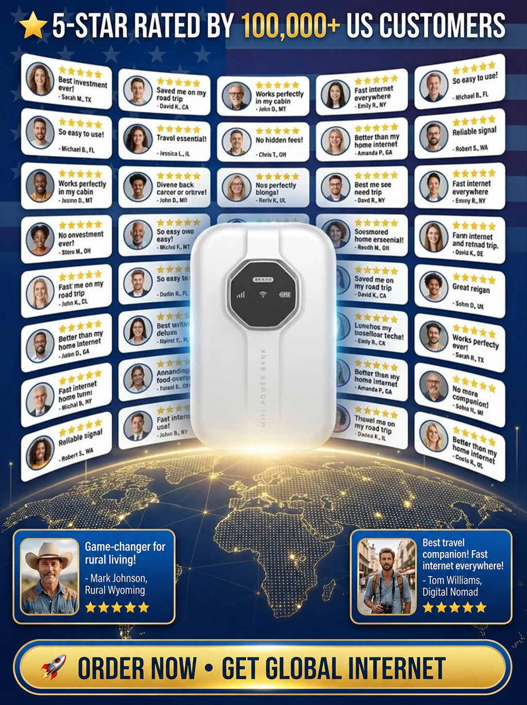 [Global Coverage, Free for Life] Boundless Portable Wi-Fi– 🛡️No SIM, No Contract, No Hidden Costs