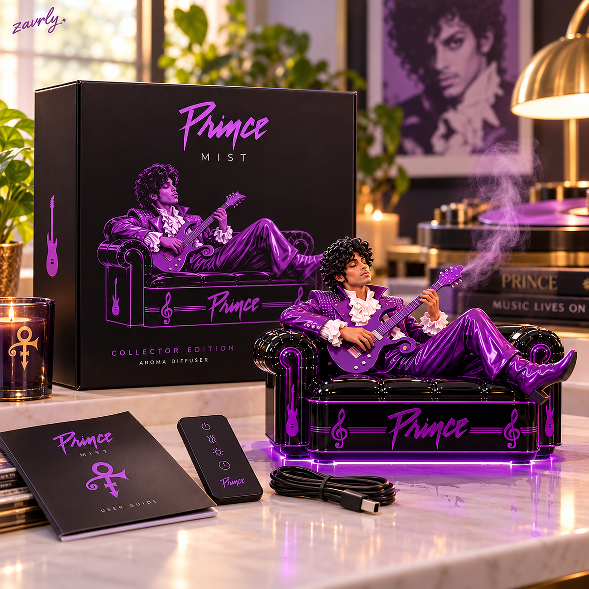 💜🎸 Prince Mist – Music-Inspired Guitar Diffuser & Collectible Decor