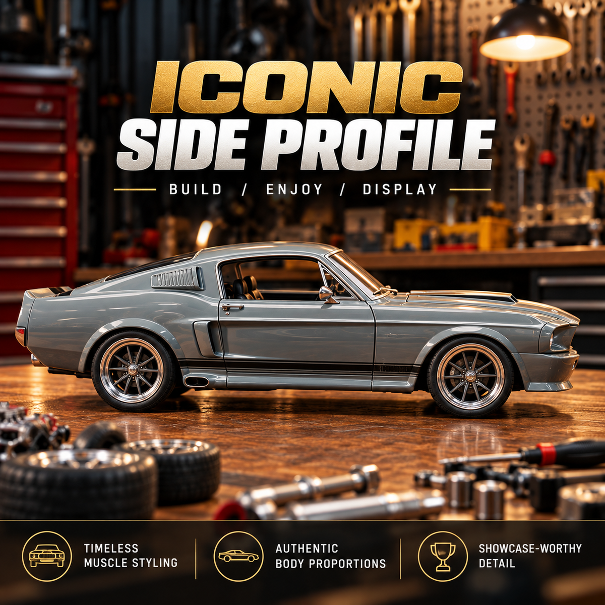 🔥LAST DAY 50%🏎️ 1967-Inspired GT500 Fastback DIY Model Car Kit – Build & Display!!!