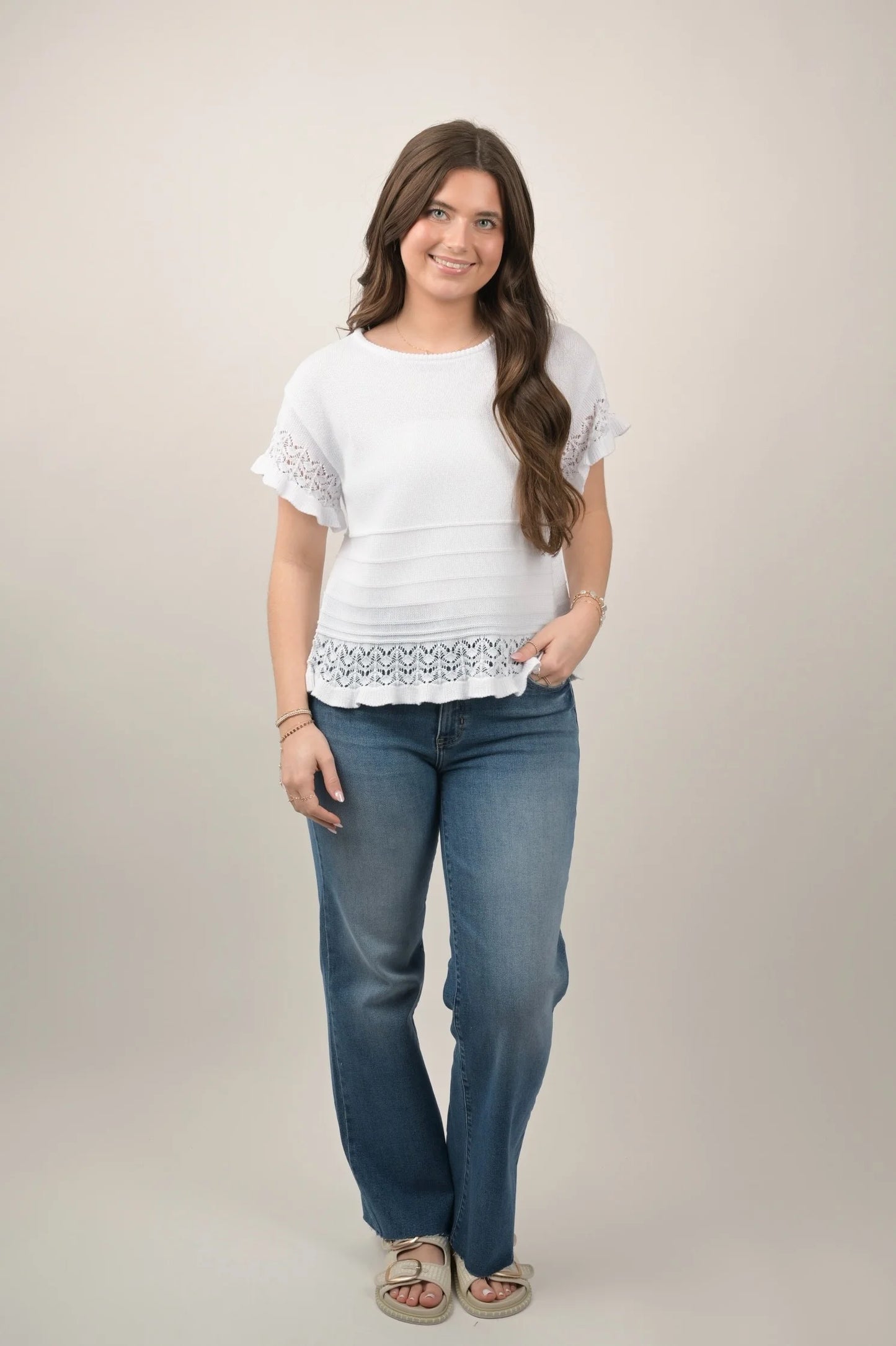 ✨ Breezy Crochet Knit Top