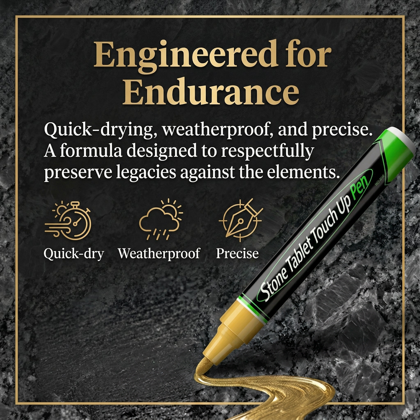 ⏳Limited Time 49% Discount | Golden Tombstone Touch-Up Pen Recover Faded Memorial Engravings