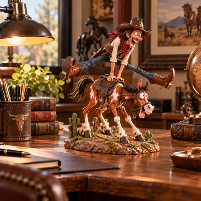 🤠Hold My Hat! – Fun Wild West Figurine🐴