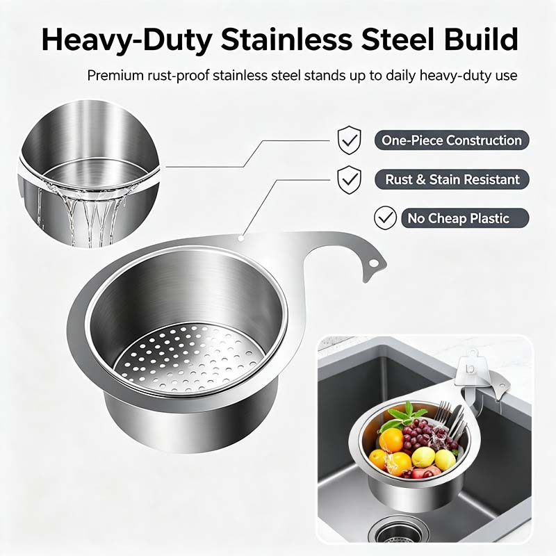 BUY 1 GET 1 FREE💧Stainless Steel Swan Sink Strainer Basket🦢💧