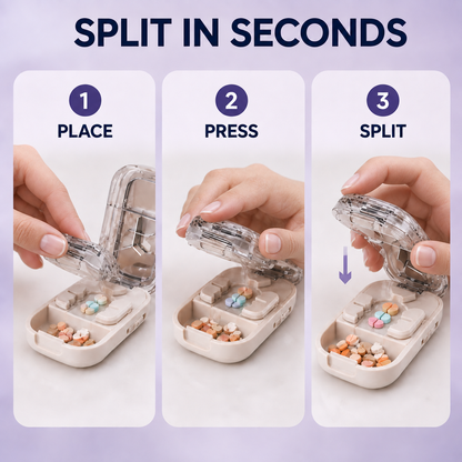 ⏳ Last day 49% OFF -💊Portable Pill Cutter/Splitter & Storage Case (Cuts into 1/2, 1/3, or 1/4 portions)