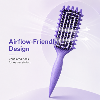 🌀 Defined Curl & Volume Styling Hair Brush – 3-Side Clumping & Detangling Brush ✨