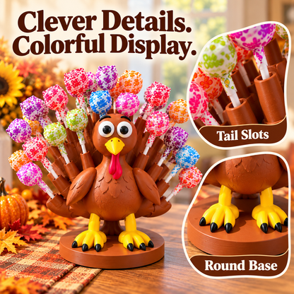 Turkey Lollipop Holder — A Rainbow Tail of Thanksgiving Fun