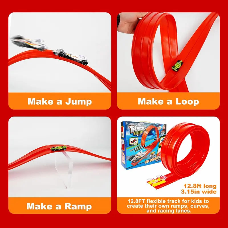 Portable Flex Track Race Car Set