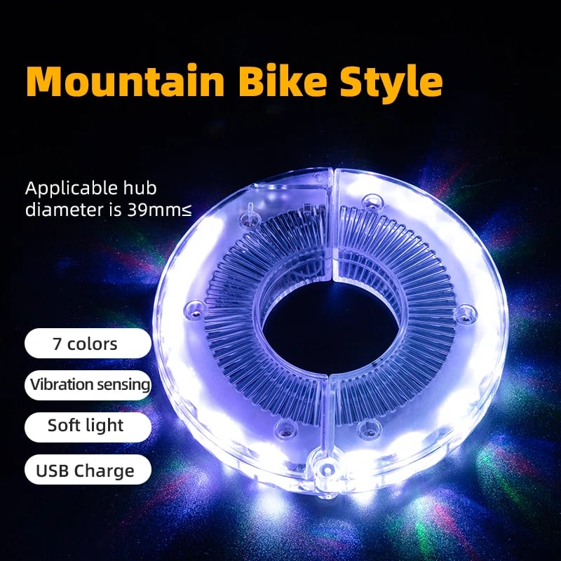 🔥Last Day 49% OFF-Waterproof LED Rechargeable Bike Wheel Hub Lights