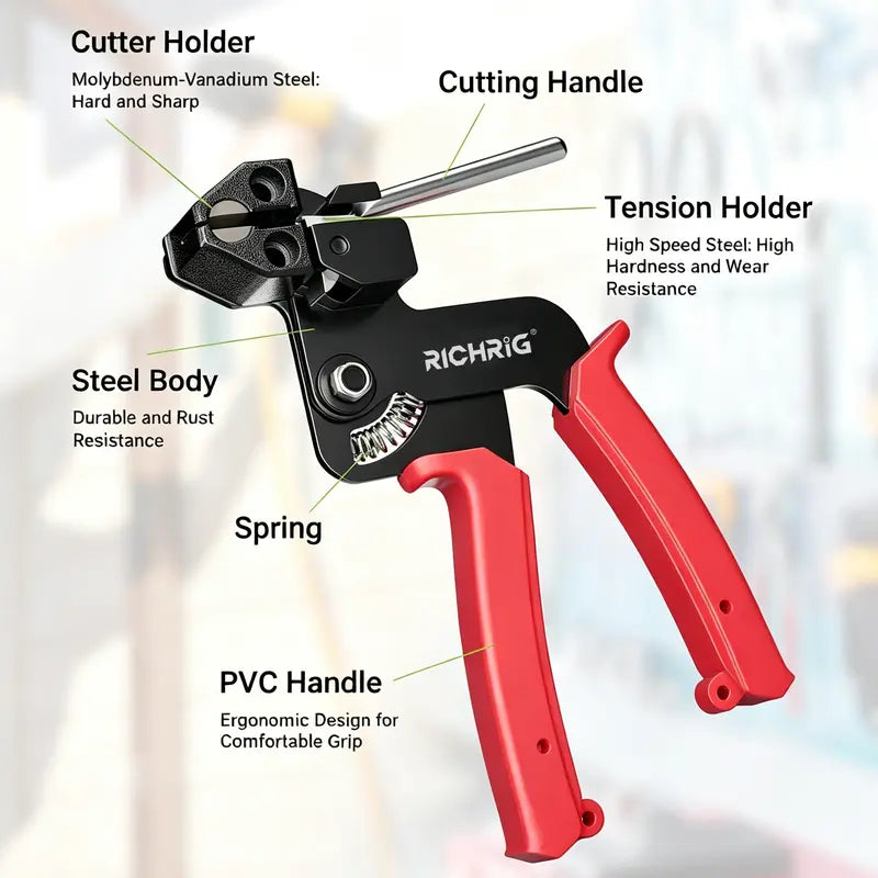 Heavy‑Duty 304 Stainless Steel Cable Tie Tensioning Tool Set